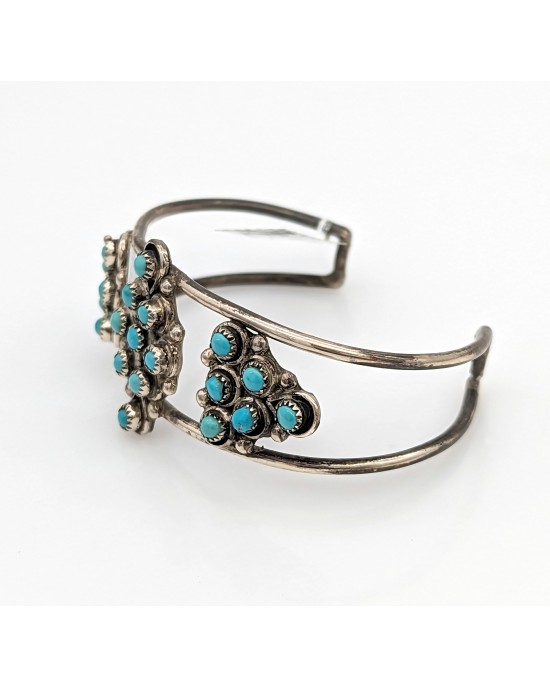 Zuni Sterling Silver & Turquoise CUff Bracelet